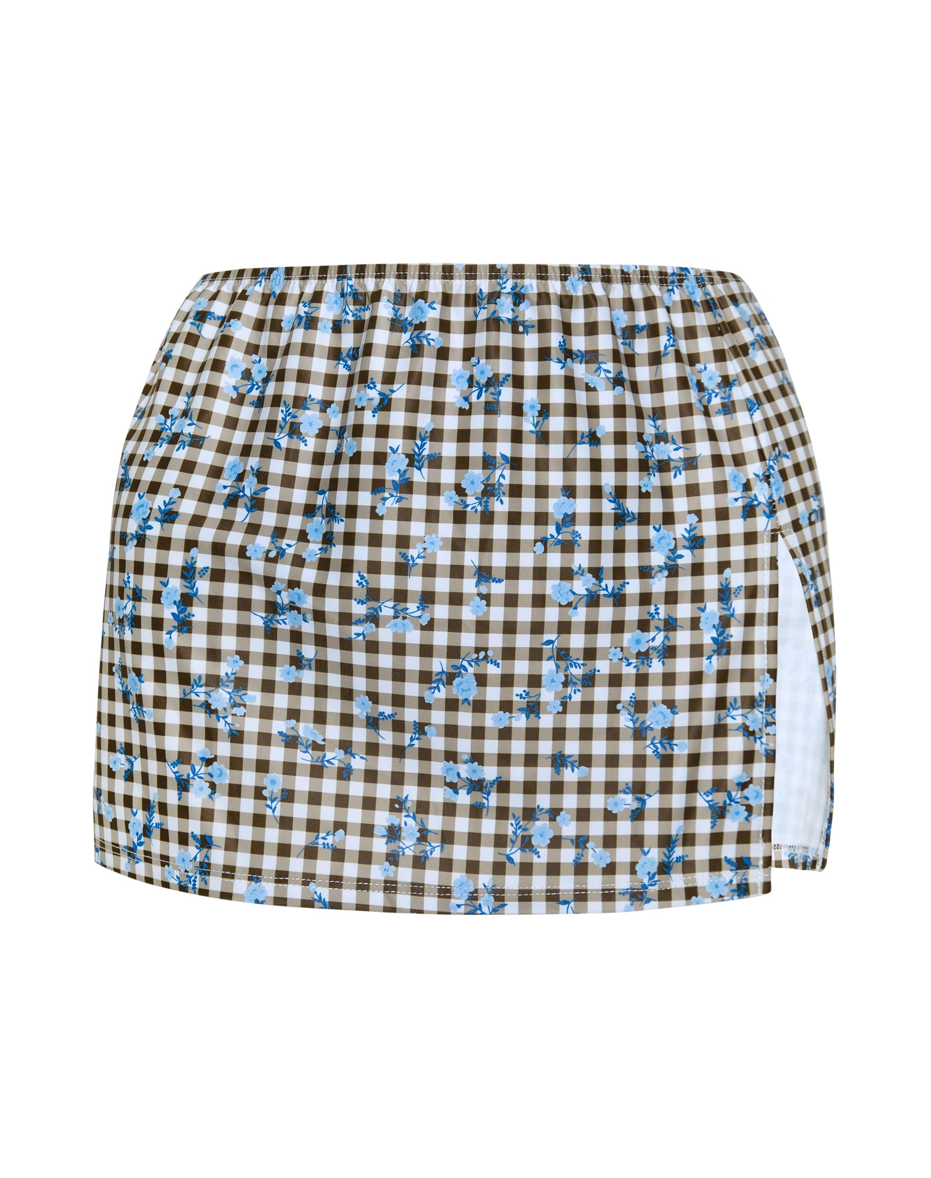 Bild von Goby Minirock in Floral Gingham Braun