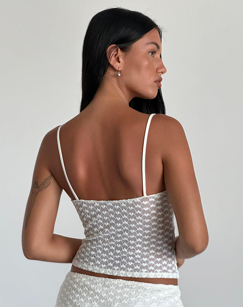 Bild von Grafika Cami Top in Elfenbein Herz Spitze