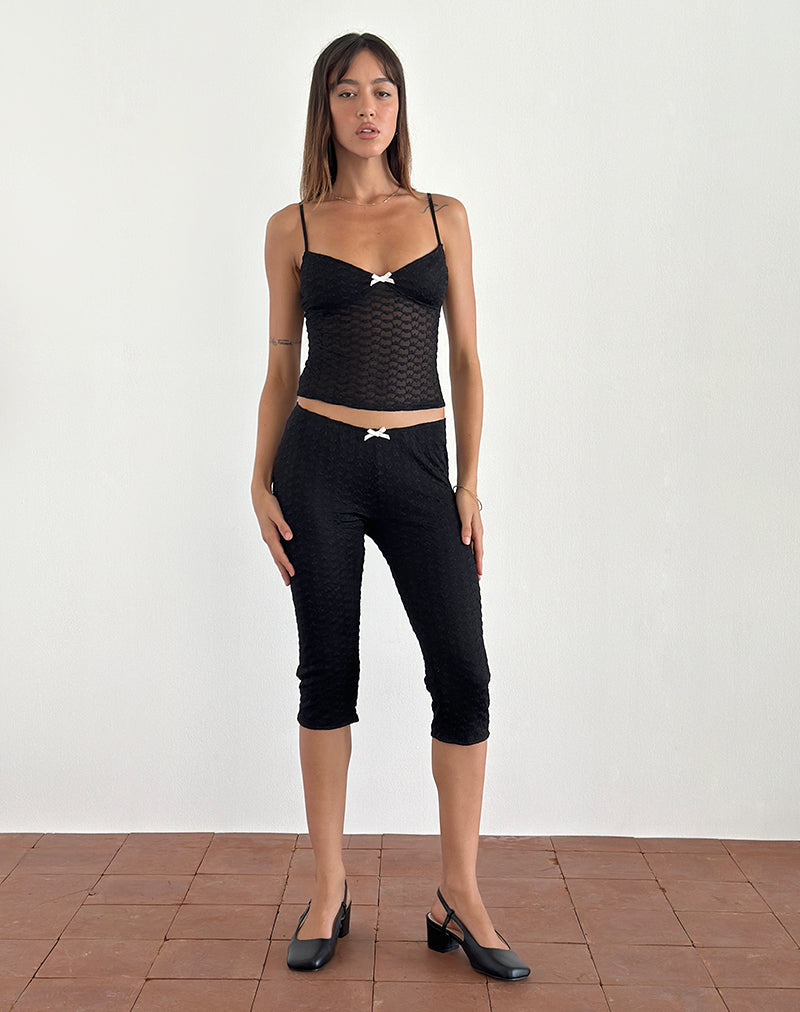 Image of Grafika Cami Top in Schwarz Herz Spitze
