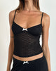 Image of Grafika Cami Top in Schwarz Herz Spitze