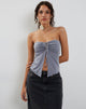 Bild von Greta Tie Front Bandeau Top in Grau