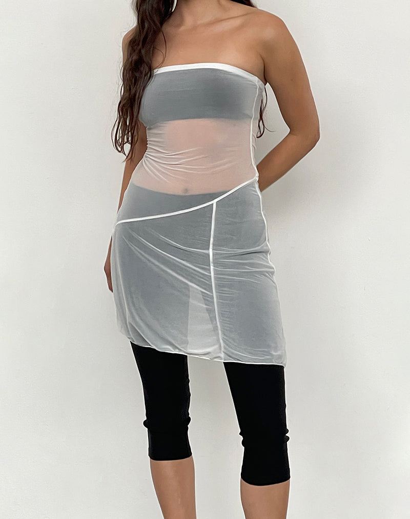 Image of Gretchen Bandeau-Minikleid in schlichter Creme