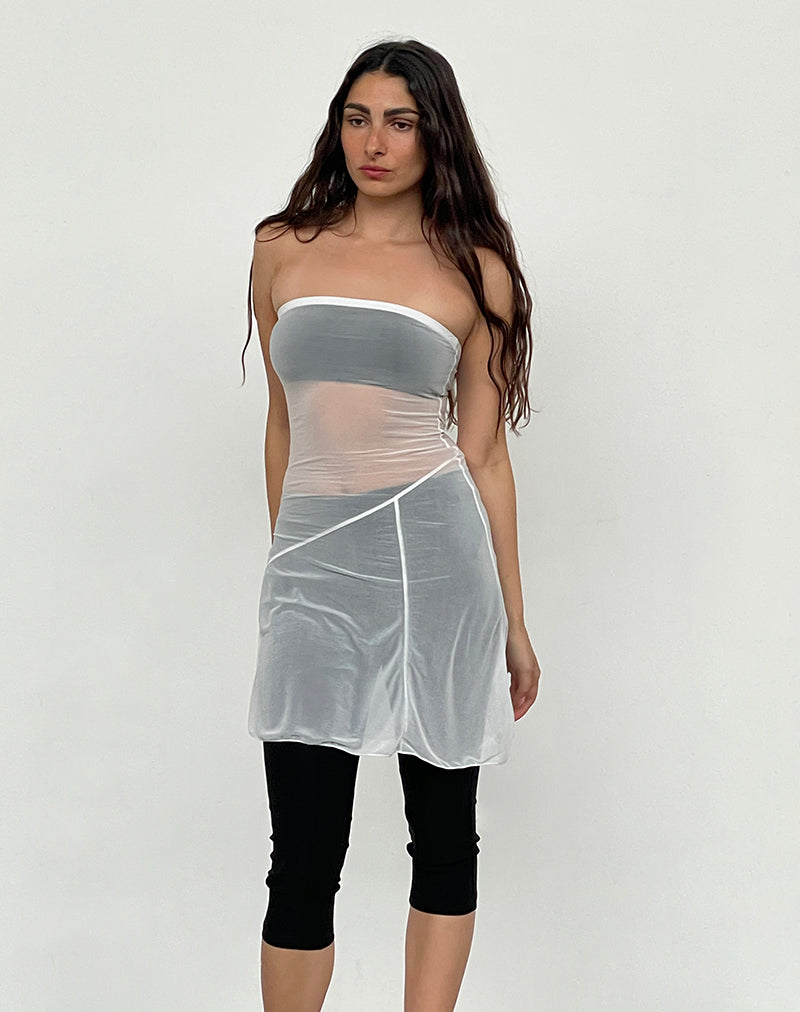 Image of Gretchen Bandeau-Minikleid in schlichter Creme