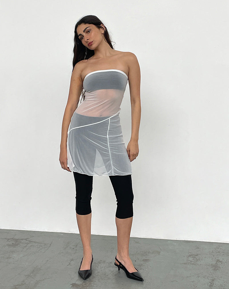 Image of Gretchen Bandeau-Minikleid in schlichter Creme