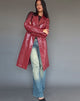 Image of Abigail Mantel aus mattem PU Croc Burgundy