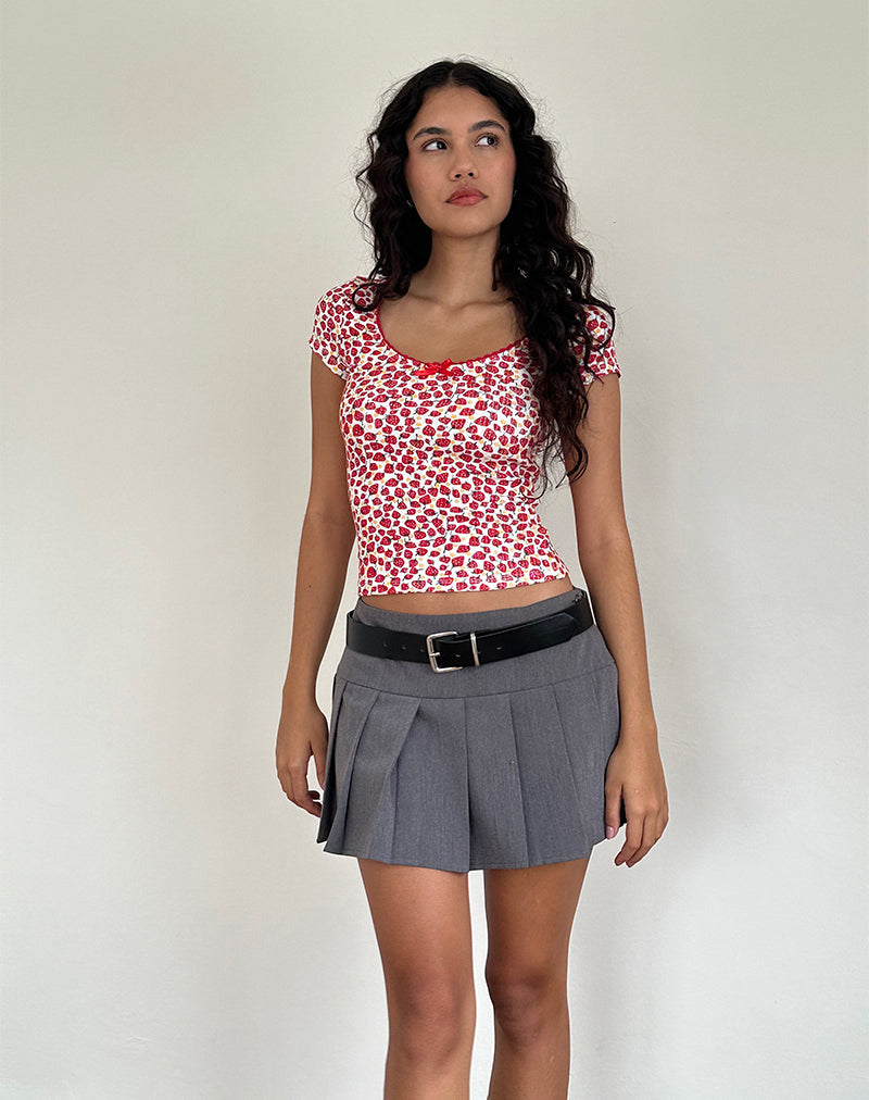 Bild von Grodi Fitted Top in Strawberry 2023 Print