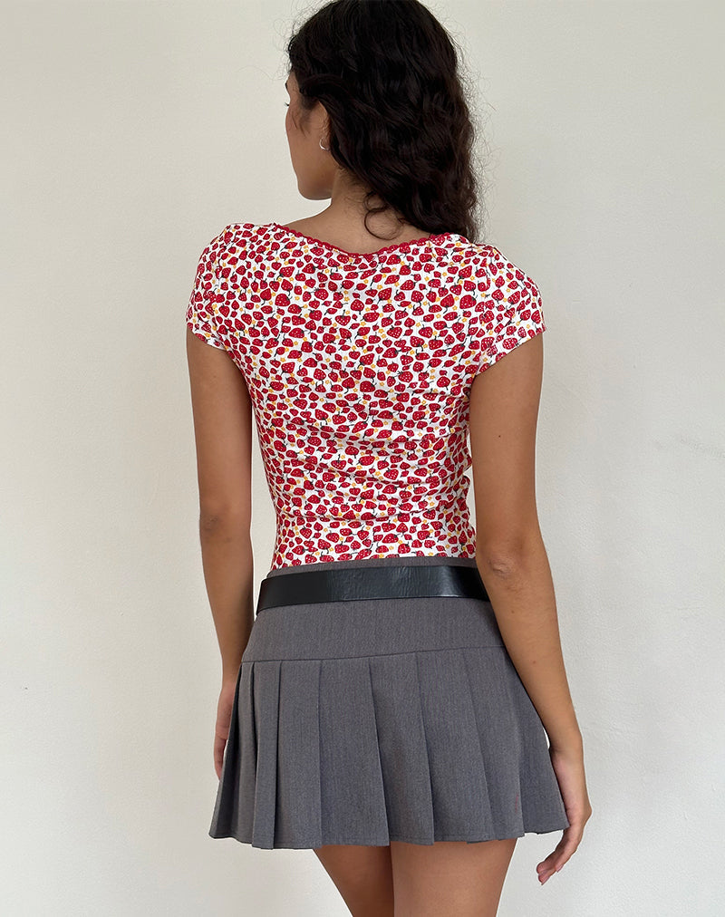Bild von Grodi Fitted Top in Strawberry 2023 Print