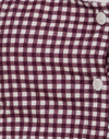 Mini Gingham Wein mit weißer Spitze