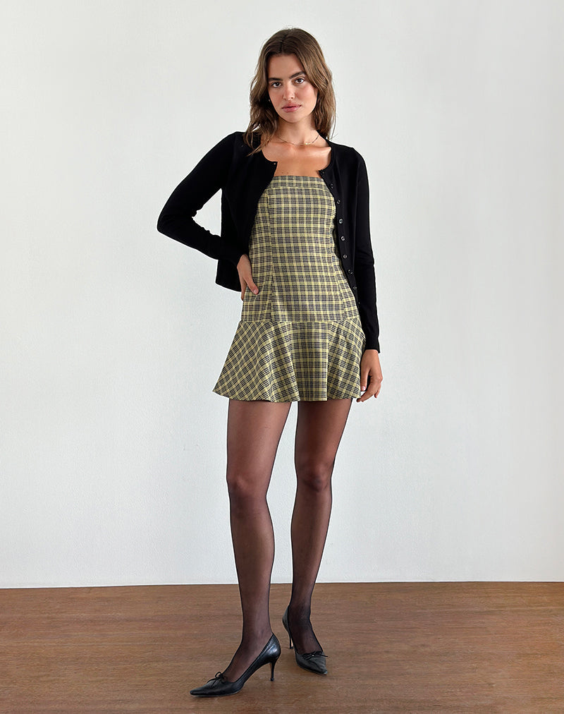 Image of Hadia Bandeau-Minikleid in Karo Gelb