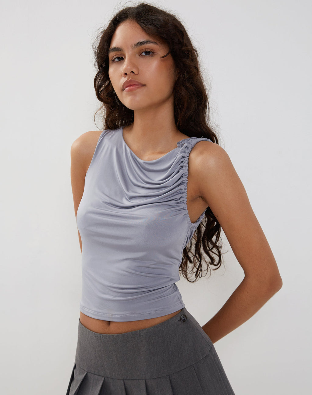 Hagne Vest Top in Silber
