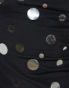 Schwarz mit silberner Polka-Dots-Folie