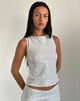 Bild von Hala Top in Silber Chrom Drapierung Mini Pailletten