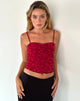 Bild von Hali Cami Top in Grunge Floral Flock Rot