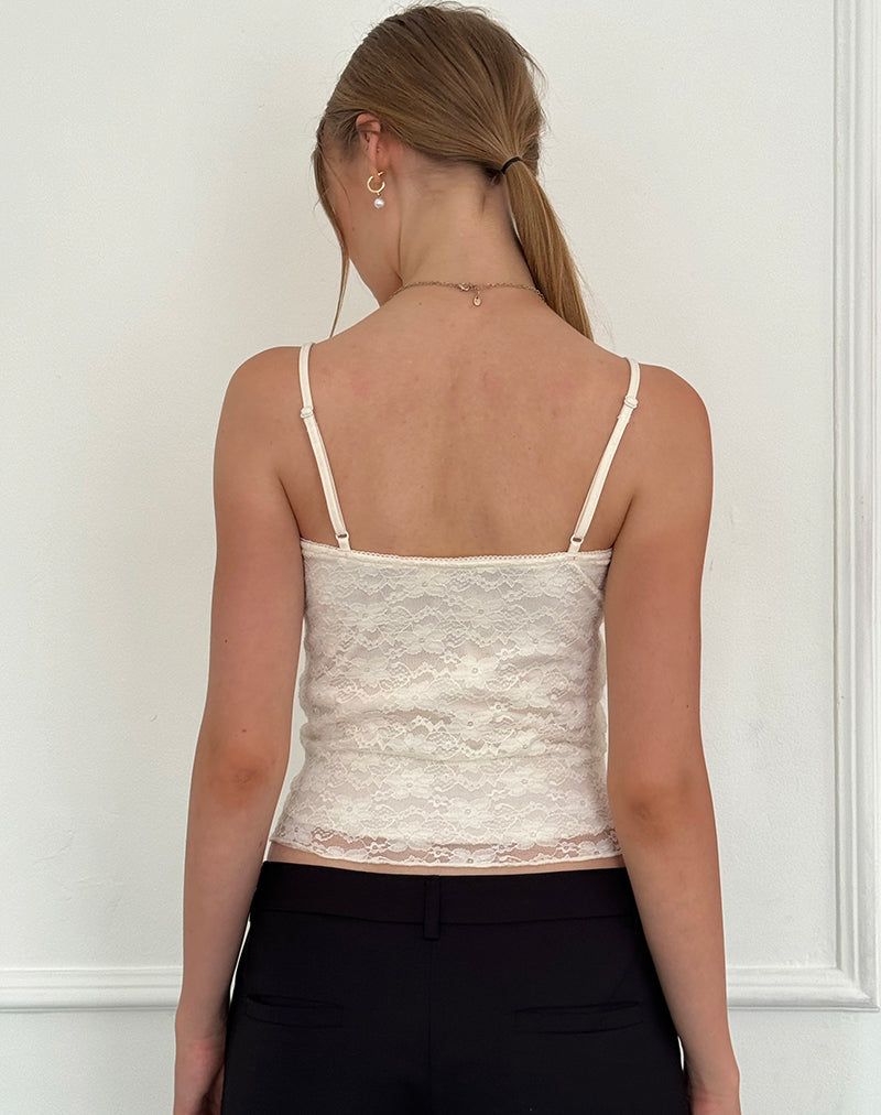 Bild von Hali Cami Top aus elfenbeinfarbener Orchideenspitze