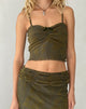 Bild von Halusi Crop Top in Abstraktem Botanischem Dunkel-Oliv
