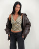 Image of Hampura Top aus bedruckter, karierter Retro-Spitze