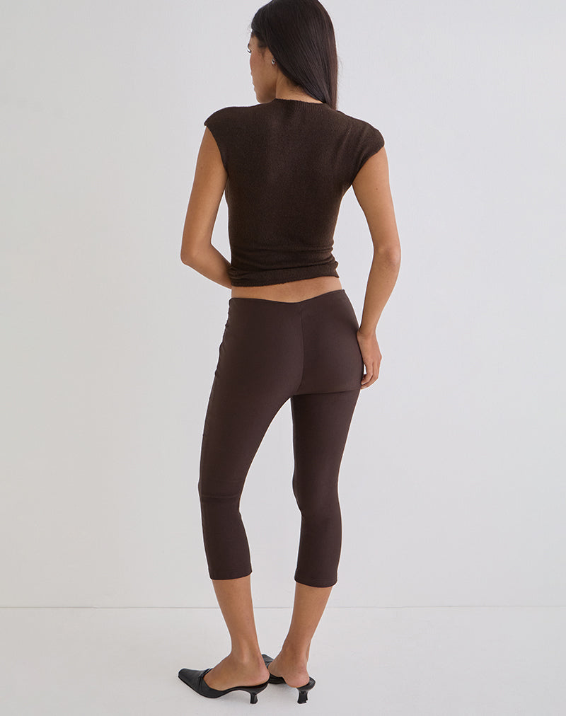 Bild von Aelva Lace Up Capri in Tailoring Dark Brown