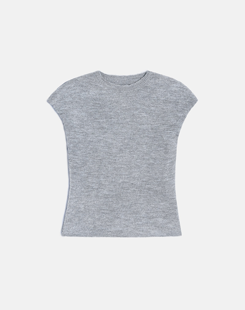 Hanuva-Top in Grau gestrickt
