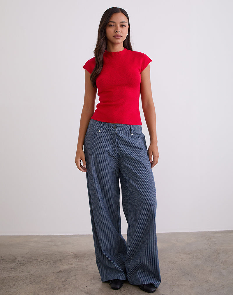 Hanuva-Top in Rot gestrickt