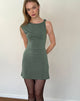 Bild von Hape Twist Shoulder Mini Dress in Smooth Slinky Khaki