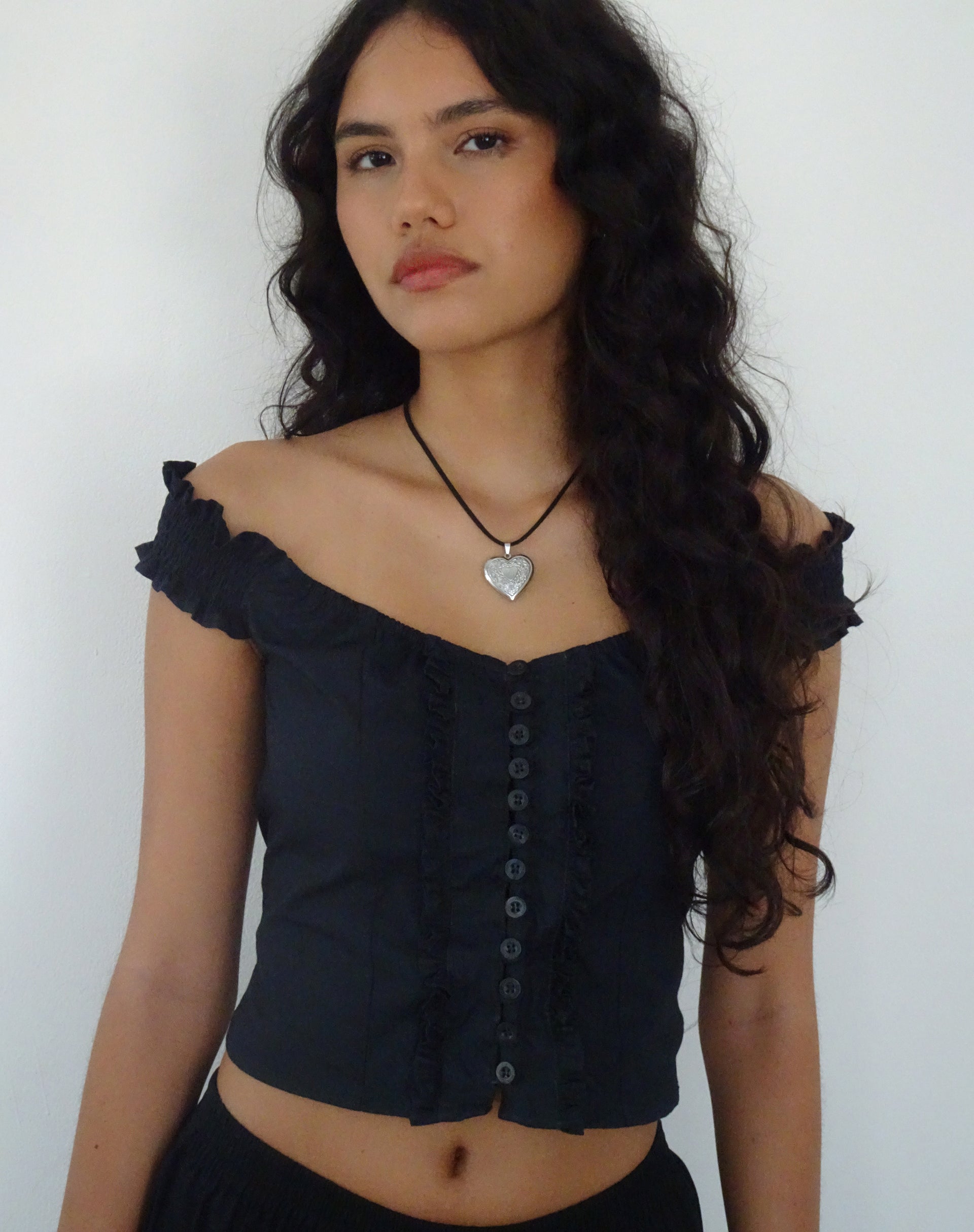 Bild von Alderidge Bardot Korsett Top in Schwarz
