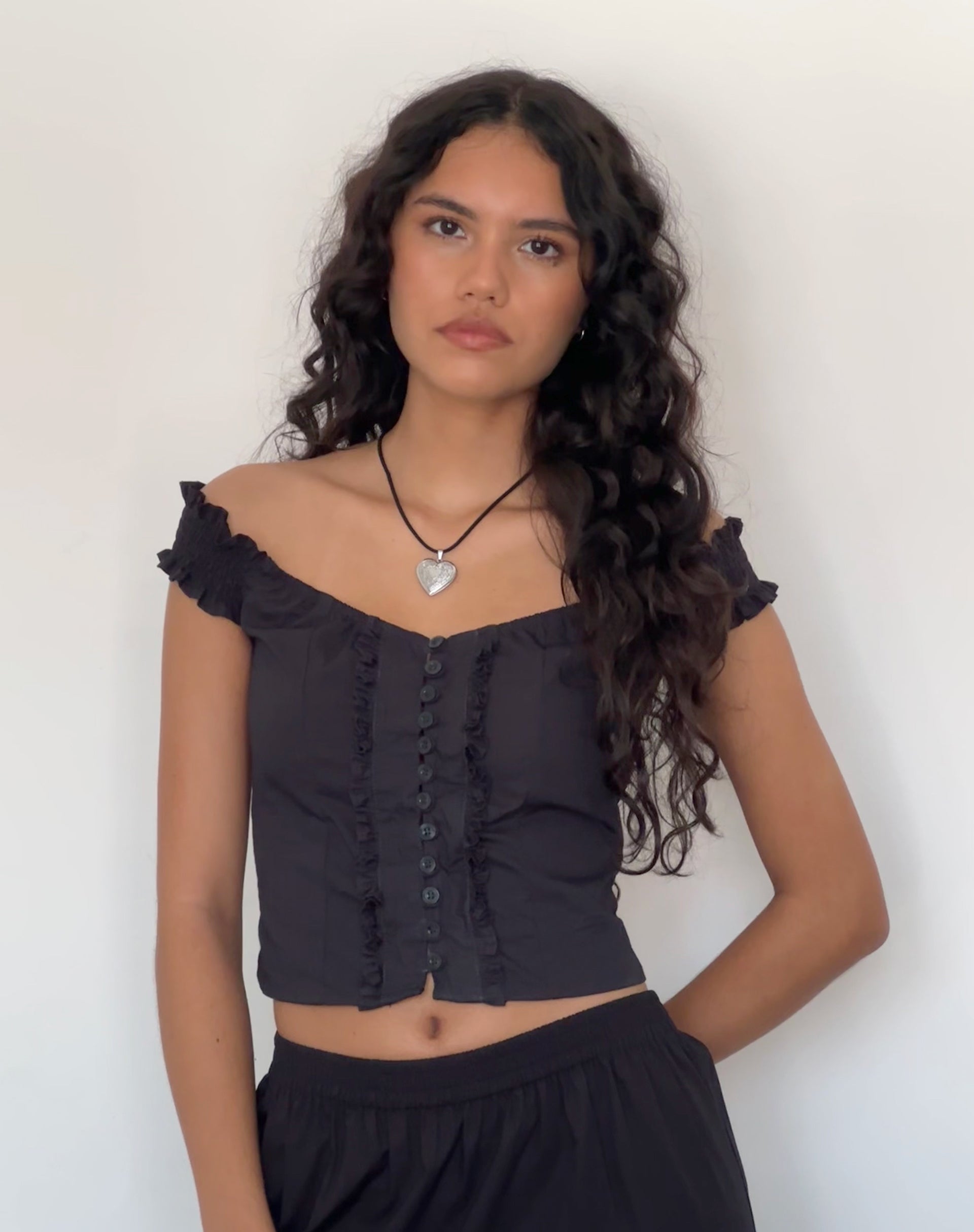 Bild von Harley Cord Herz Medaillon Halskette von Gemini Jewels