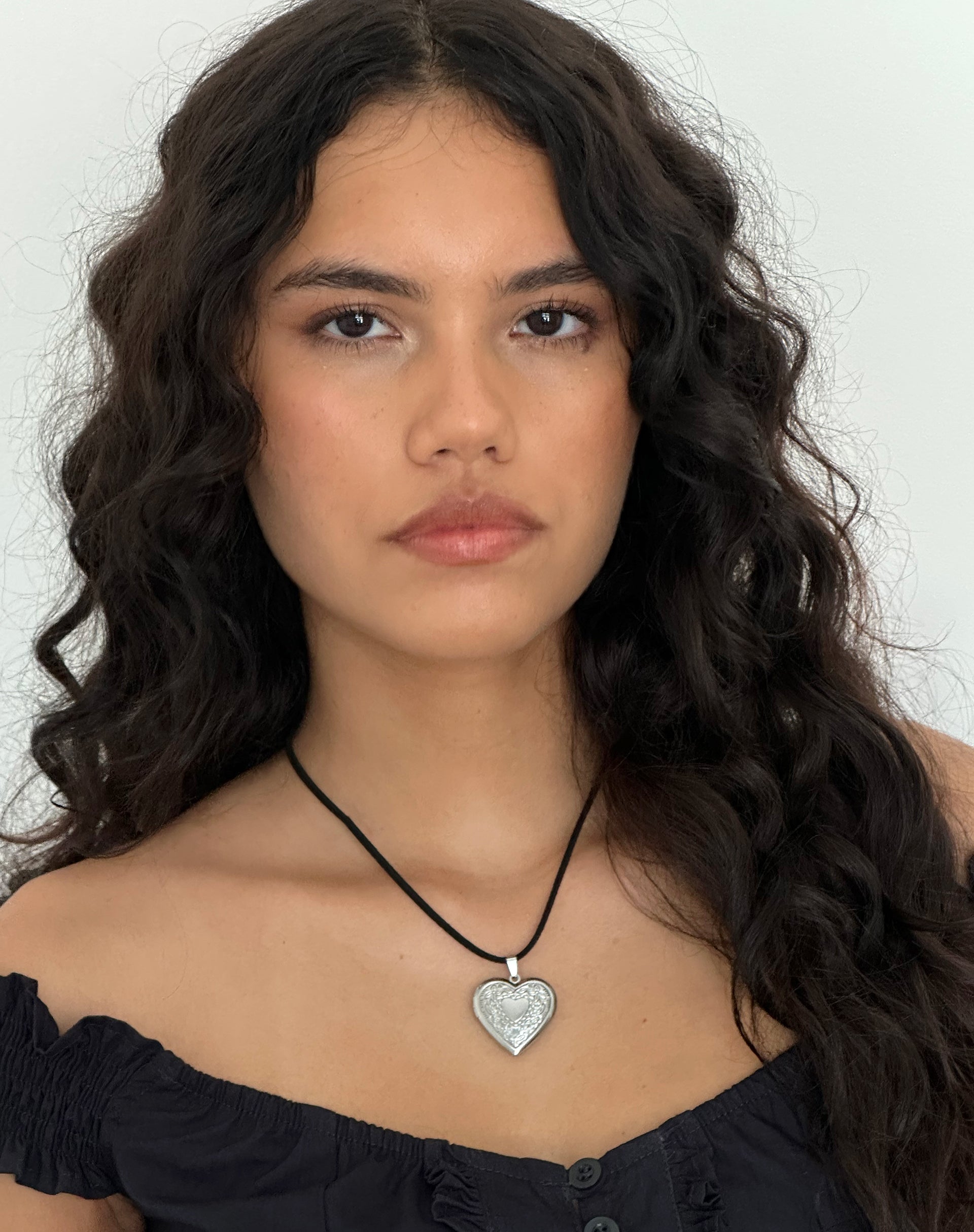 Bild von Harley Cord Herz Medaillon Halskette von Gemini Jewels