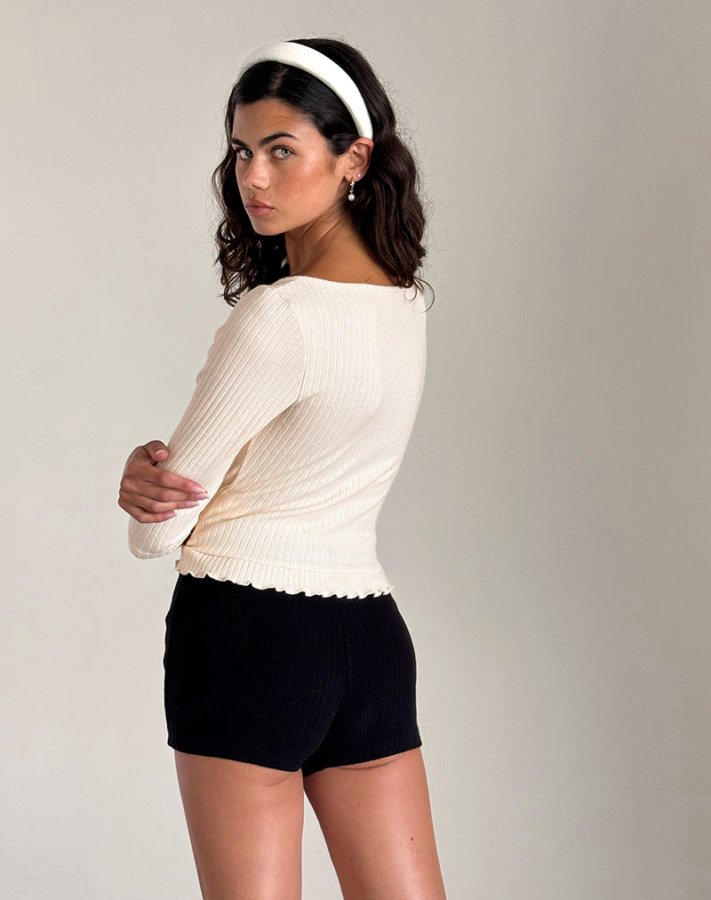 Bild von Harpan Rosette Top in Elfenbein