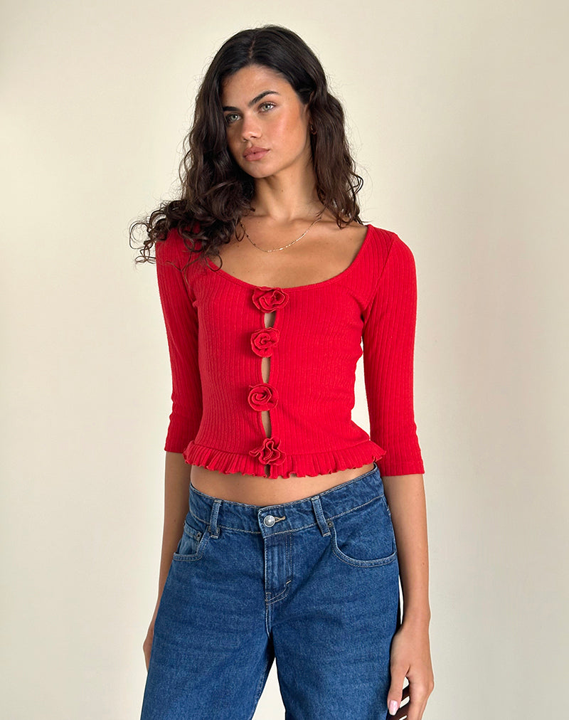 Abbildung von Harpan Rosette Front Top in Rot