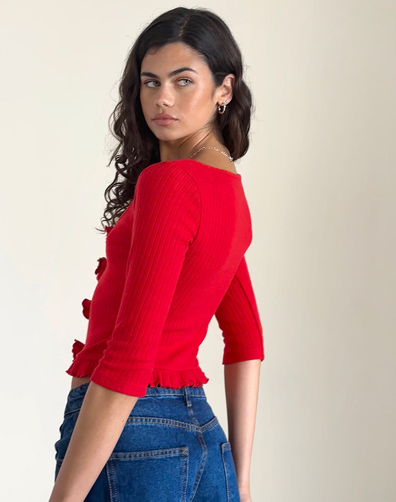 Abbildung von Harpan Rosette Front Top in Rot