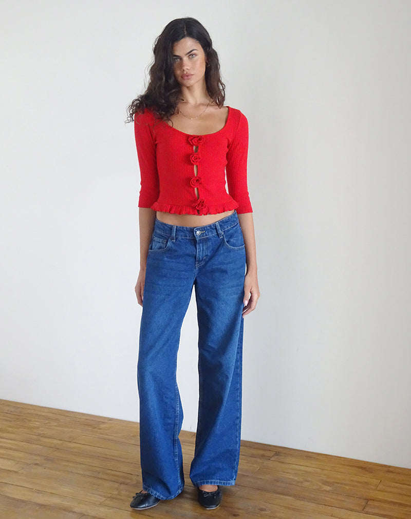 Abbildung von Harpan Rosette Front Top in Rot