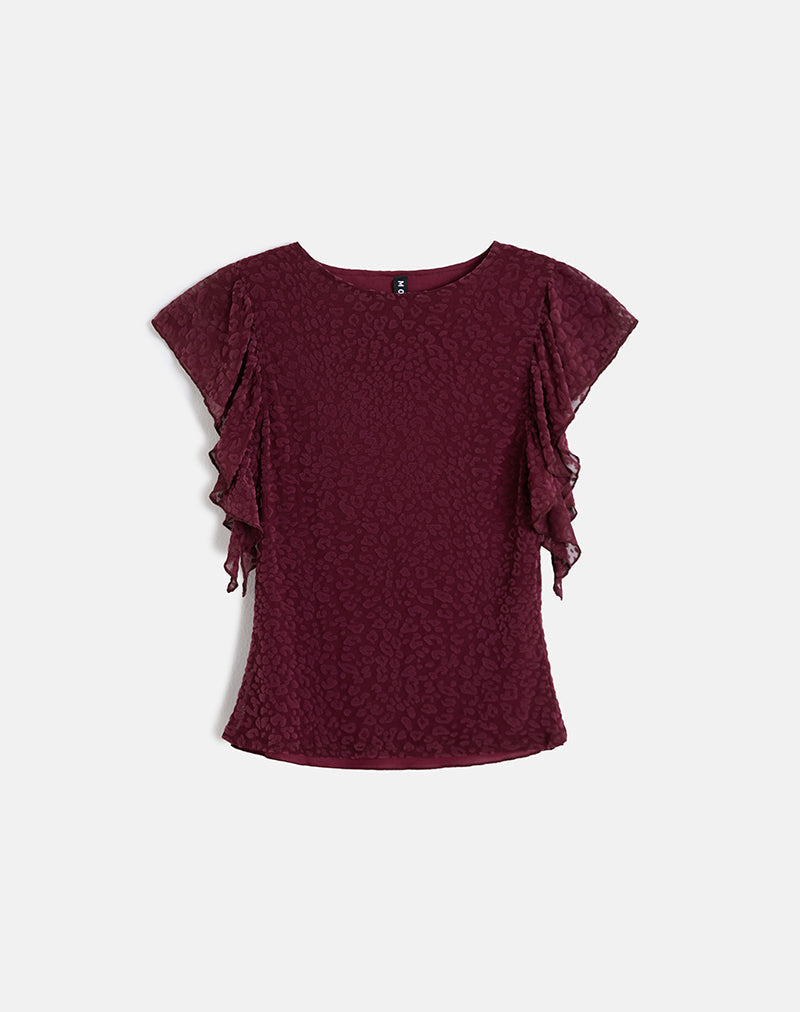 Image of Harsya Top in Flock Mini Leopard Pflaume