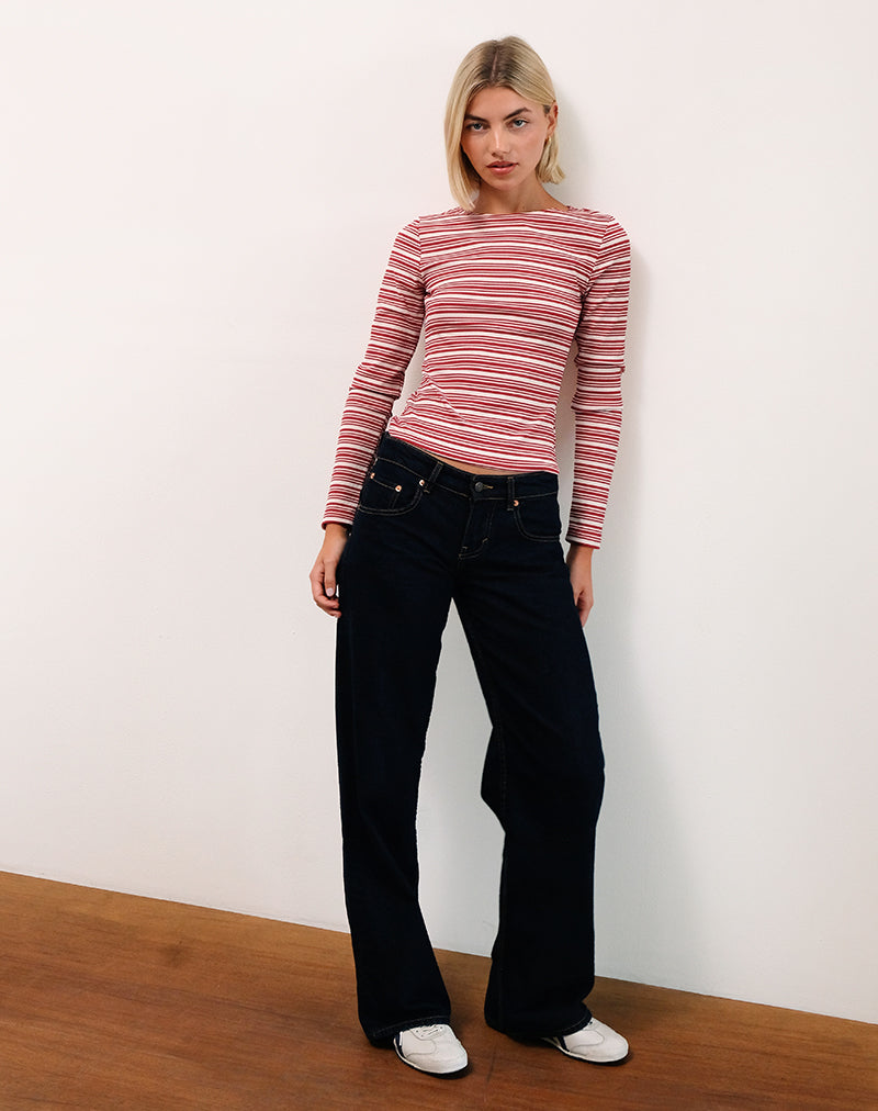 Bild von Haruka Top in Rot-Weiß gestreift