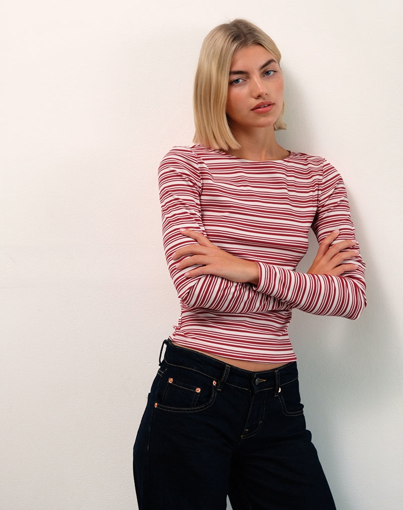 Bild von Haruka Top in Rot-Weiß gestreift