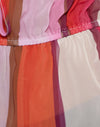 Rosa Chiffon mit gemalten Streifen