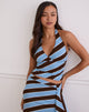 Bild von Haya Plunge Top in Retro Stripe Blau