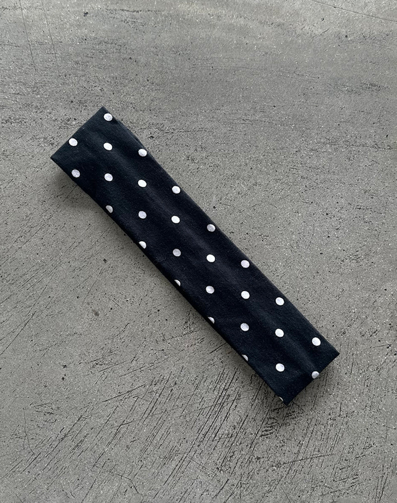 Image of Stirnband in Polka Schwarz