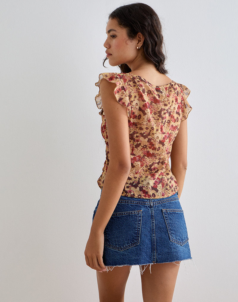 Bild von Heidi Wrap Top aus Chiffon Rusty Flower