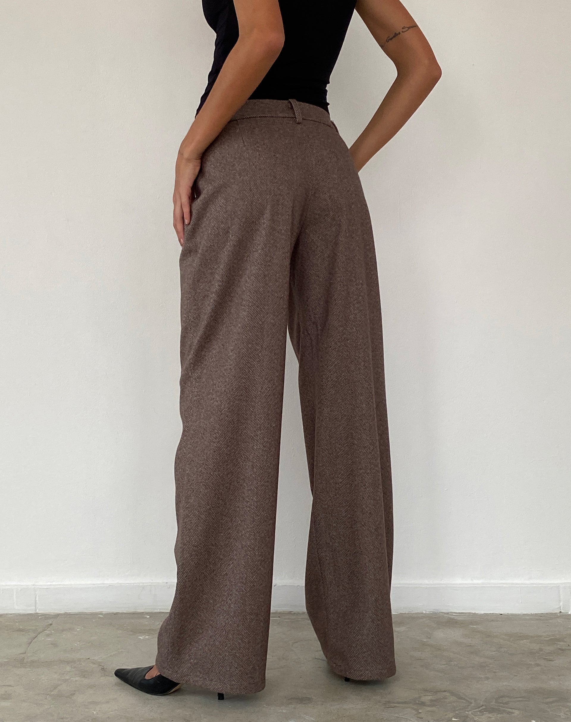 Image of Helsa Low Rise Hose in Dunkelbraun Tailoring
