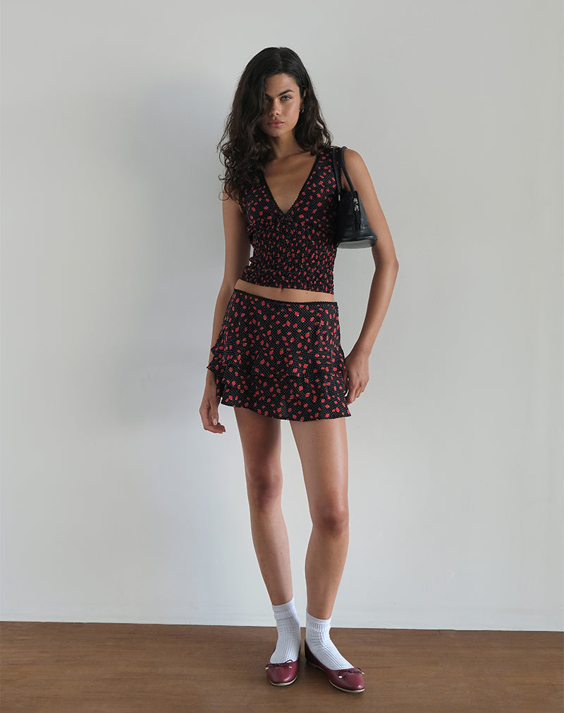 Bild von Camigi Minirock in Strawberry Polka Schwarz