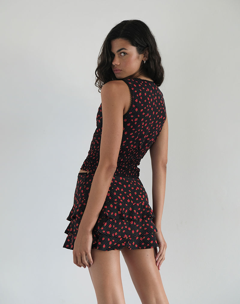 Bild von Camigi Minirock in Strawberry Polka Schwarz