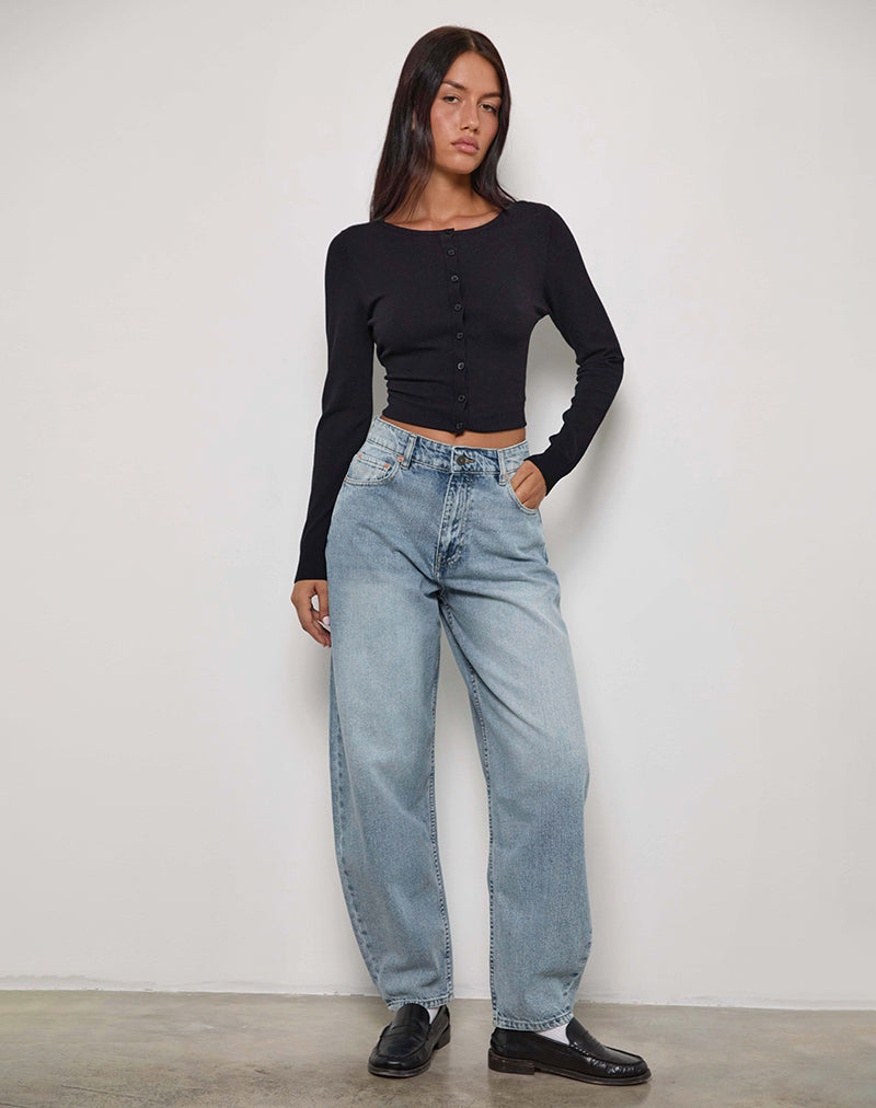 Bild von High Rise Barrel Jean in Bleu