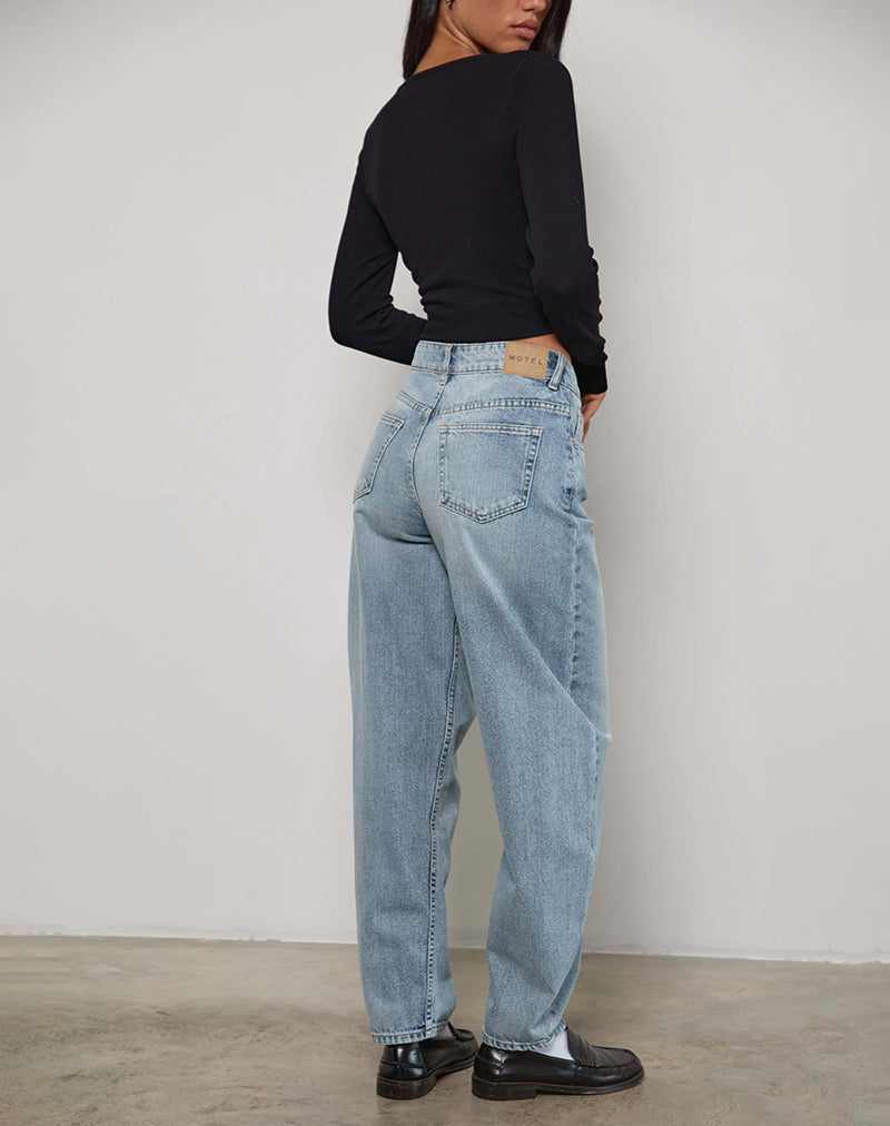 Bild von High Rise Barrel Jean in Bleu