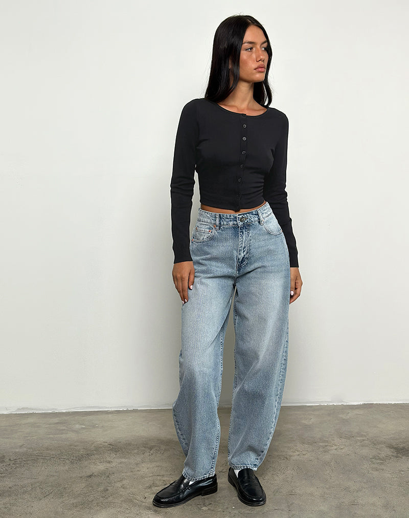 Bild von High Rise Barrel Jean in Bleu