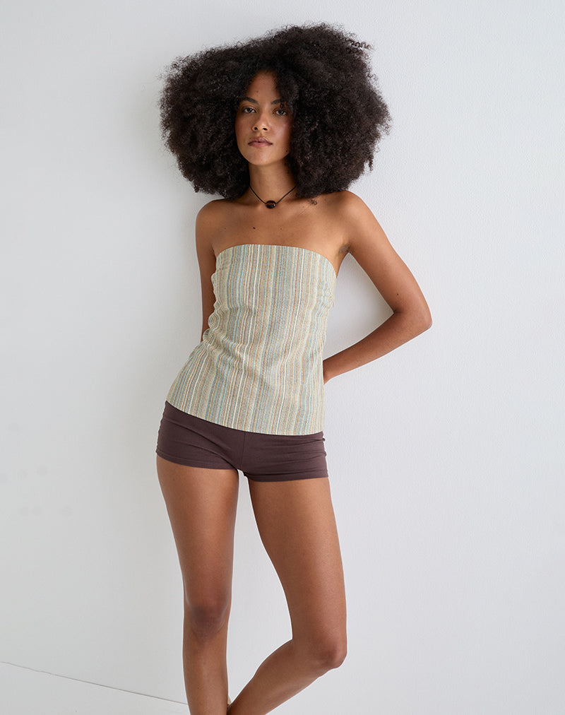 Hisana Bandeau-Top in Gelb gestreift