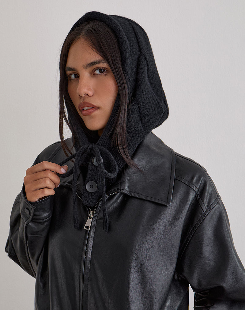 Image of Kapuzenmütze aus Strick Schwarz