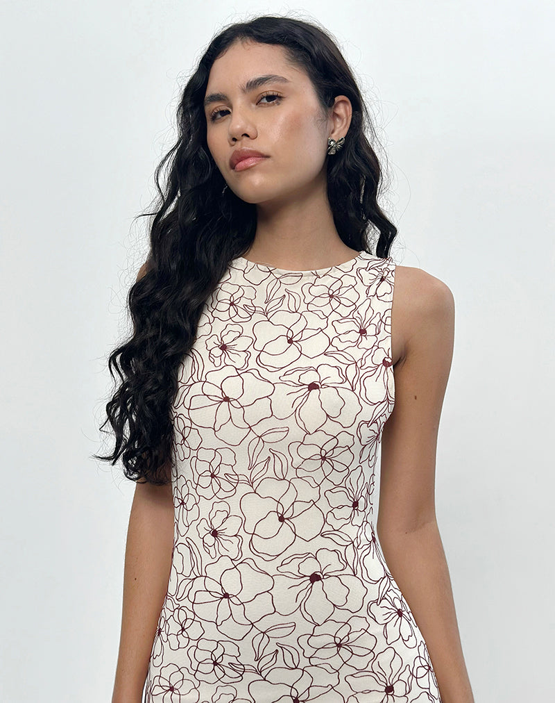 Hoover Maxikleid in Line Flower Creme