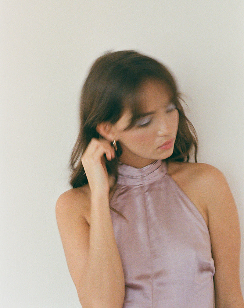 Image of Hydri Satin Minikleid mit Neckholder in Babyrosa