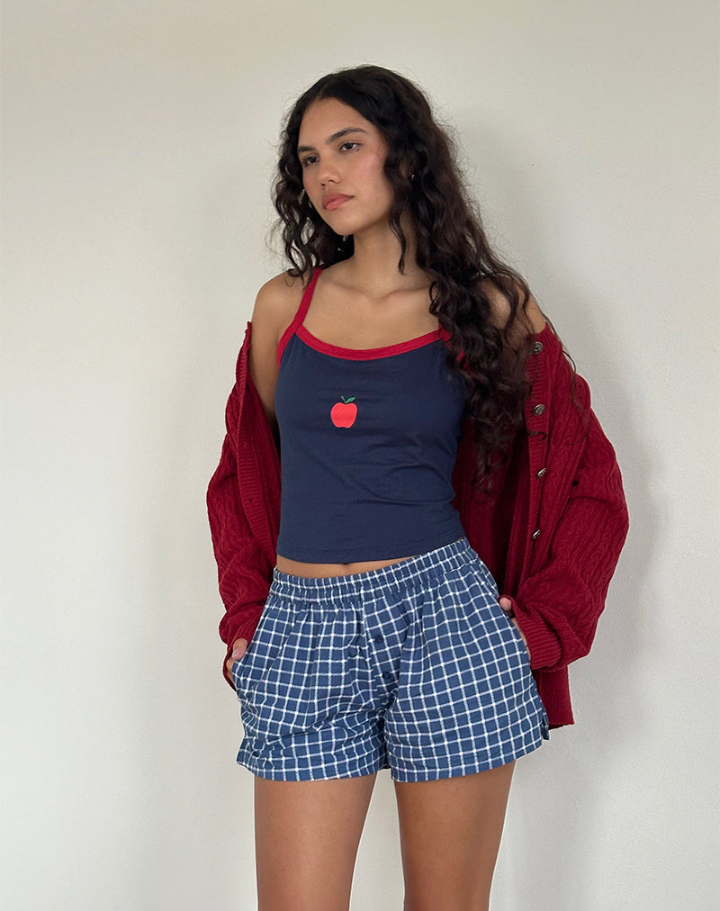 Laboxe Boxershorts aus Tartan-Popeline in Navy