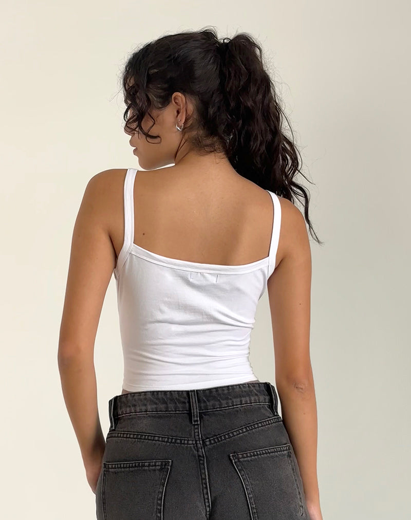 Bild von Icah Cami Top in Weiß mit Sternen Platzierung